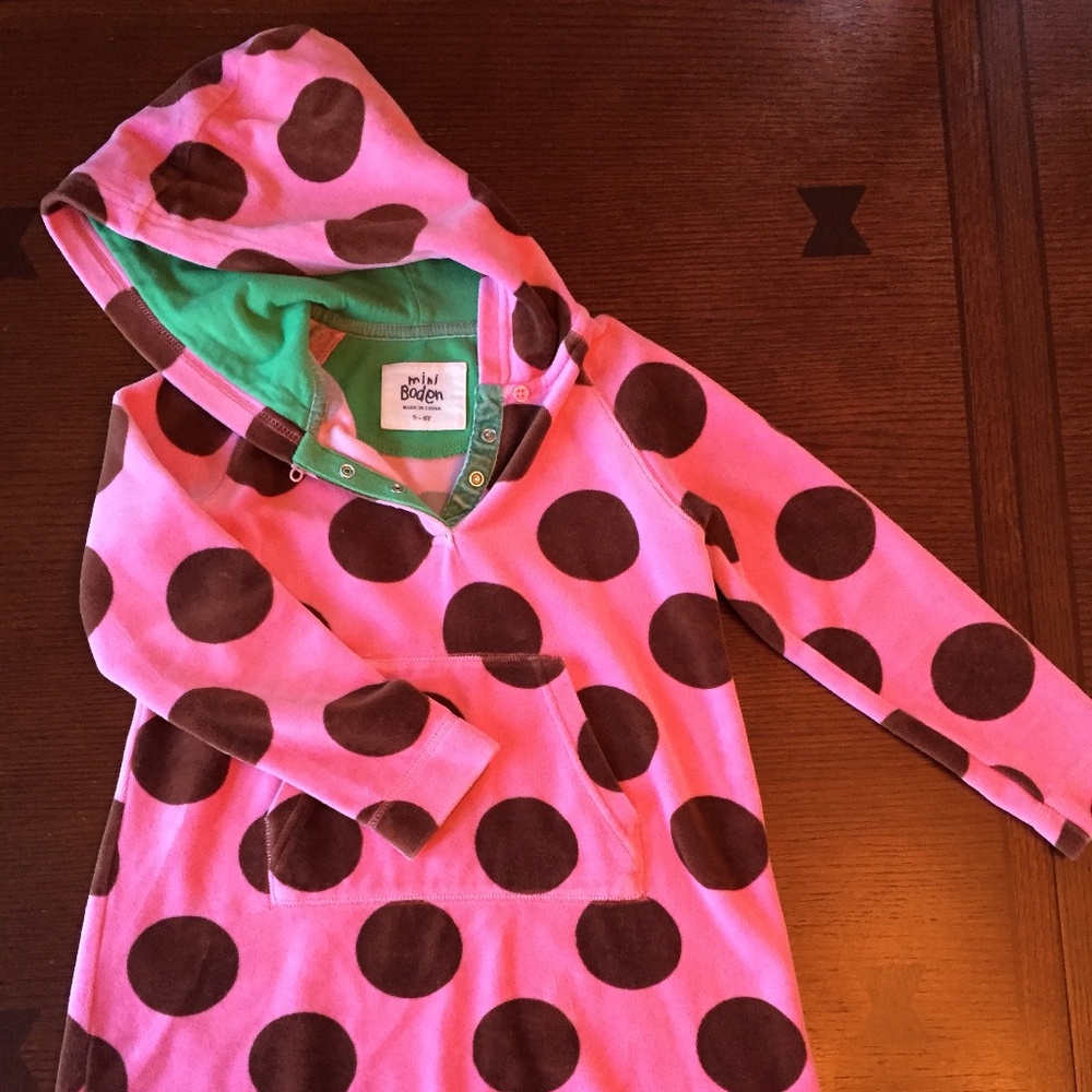 MIni Boden girls swim coverup velour size 5-6Y